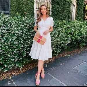 Gal Meets Glam Angela white Linen Dress